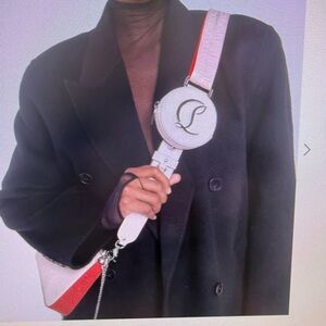 Christian Louboutin White and Red Leather Bag